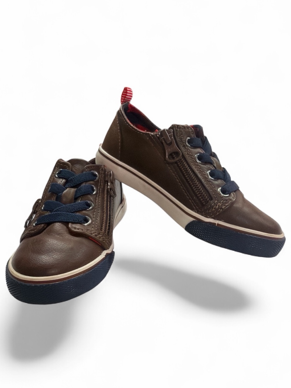 Cat & Jack Luka Double Zip Toddler Boy Sneakers Brown Size 9